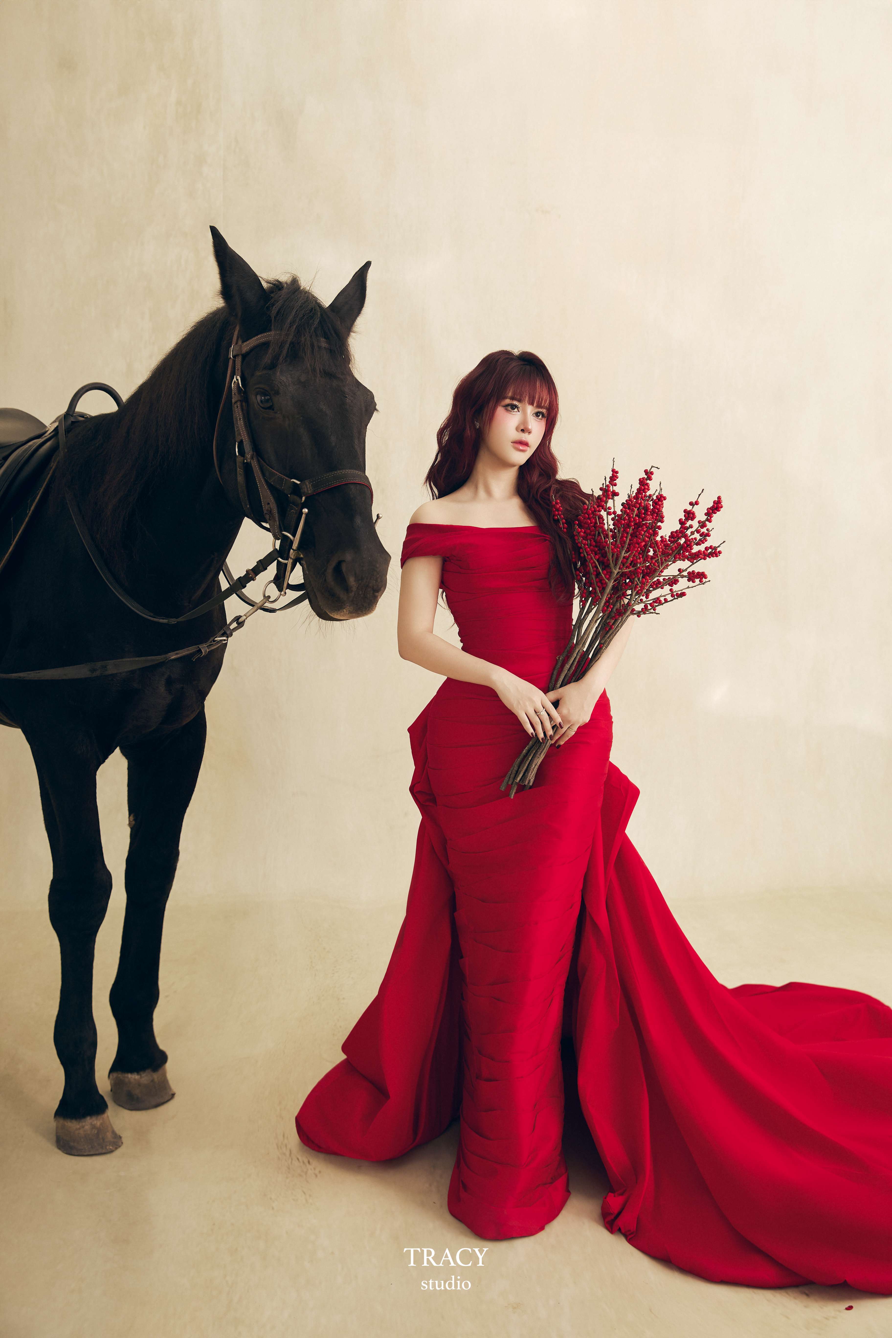 tracy studio chụp concept ngựa mã đáo